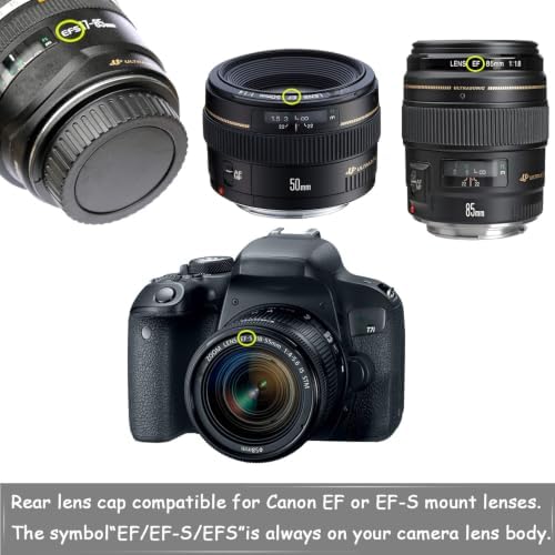 Rear Lens Cap and Front Body Cap for Canon EF DSLR-2Sets - Image 7