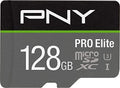 PNY 128GB PRO Elite C10 U3 V30 A2 microSDXC Flash Memory Card, 4K UHD by PNY