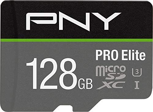 PNY 128GB PRO Elite C10 U3 V30 A2 microSDXC Flash Memory Card, 4K UHD by PNY