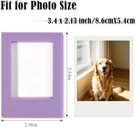 30Packs Magnets Photo Frames for Instax Mini,Small Magnetic Polaroid Picture Frames for Refrigerator,3.54" x 2.56" Fridge Magnetic Frames for Metallic,15Colors - Image 3