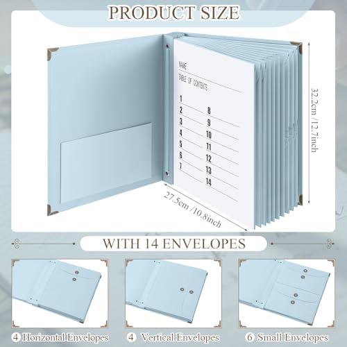 Marspark Important Document Organizer with Elastic Closure,Blue - Image 2