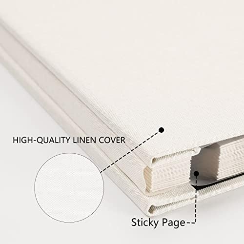 Photo Album Self Adhesive Pages Scrapbook 60 Pages, 13.2x12.8 White - Image 3