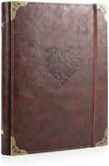 Vintage PU Leather DIY Scrapbook, 6-Ring Refillable 180° Lay Flat Photo Album Holds 220 4x6 Photos, 25 Blank Pages, Gift for Wedding Baby Travel Family- Brown by ThxMadamscrapbookphotoalbummorestyles