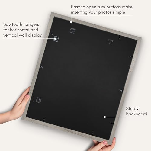 Americanflat 20x24 Poster Frame - Matted to 16x20 - Grey Wood - Image 5