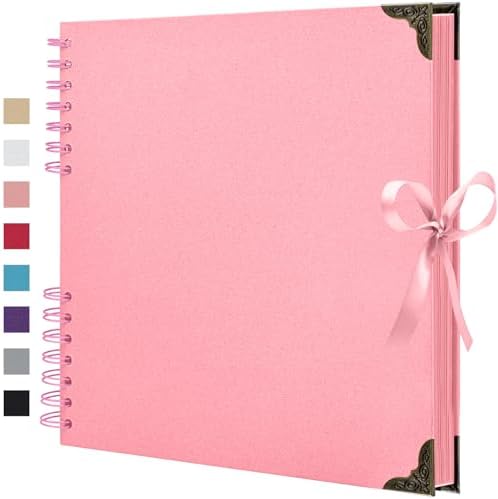 Scrapbook Album 7x7 Inch - Hardcover Kraft Paper Photo Album with 40 Pages, Memory Book for Wedding, Anniversary, Family, Christmas, Baby Shower, Ideal for Preserving Precious Moments by HoneyTolly