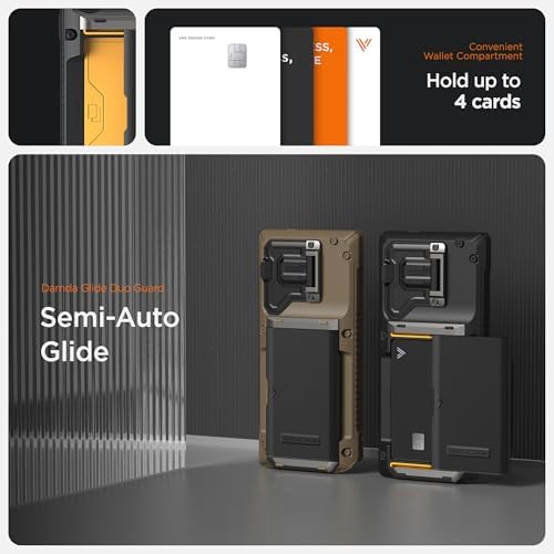 VRS DESIGN Damda Glide DuoGuard for Galaxy S25 Ultra Case (2025), Premium Sturdy Fully Covered Camera Lens Protection Cover Card Holder Wallet Case (Liberty Black) - Image 2