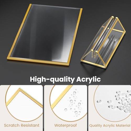 6PCS Acrylic Sign Holder 8.5X11 Double-Sided Gold Frames - Image 4