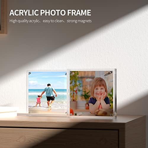 Sezanrpt Clear Booth Photo Frame 5x5 Pack of 3, Perspex Square Picture Frame, Acrylic Photo Frame for 5x5, 4x4, 3x3 Pictures Display - Image 6