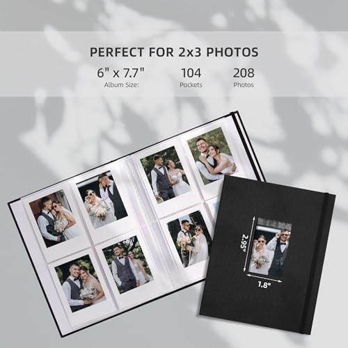 Vienrose Mini Polaroid Photo Album 208 Photos 2x3 Inch Black 2 PACK - Image 2