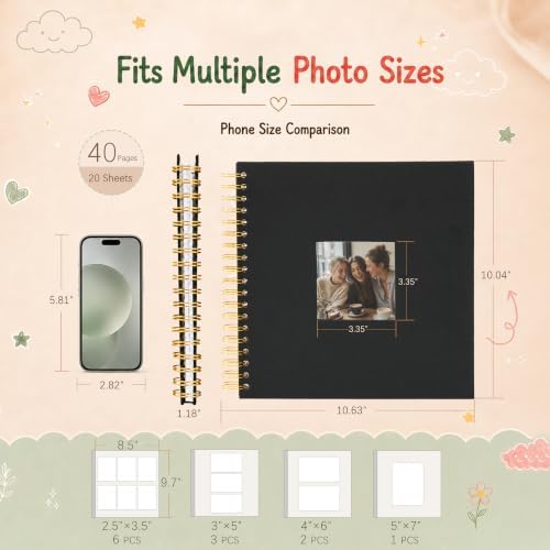 10x10 Spiral Self Adhesive Photo Album 40 Pages Black - Image 3