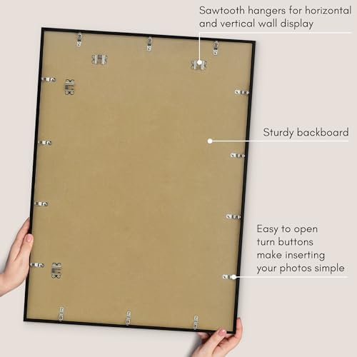 Americanflat 24x34 Poster Frame - Matted to 20x30 - Slim Molding - Black - Image 6