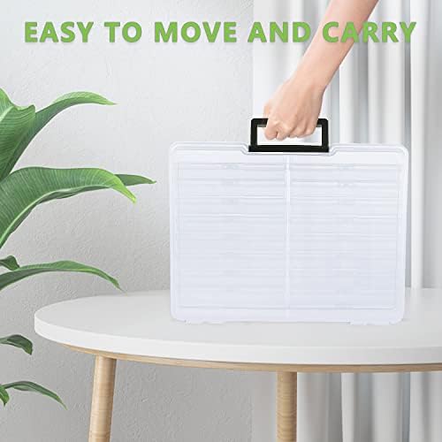 Photo Storage Box 5" x 7", 18 Inner Extra Large Photo Organizer Container, Plastic Craft Storage Box with Handle for Cards, Sticker, Seed, Scrapbooking, Craft, Classroom Supplies - Image 6