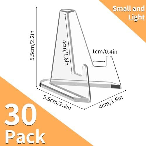 NIUBIER Card Display Stand, Arcylic Card Holder, Clear Mini Easel, 2.2 in - Image 2