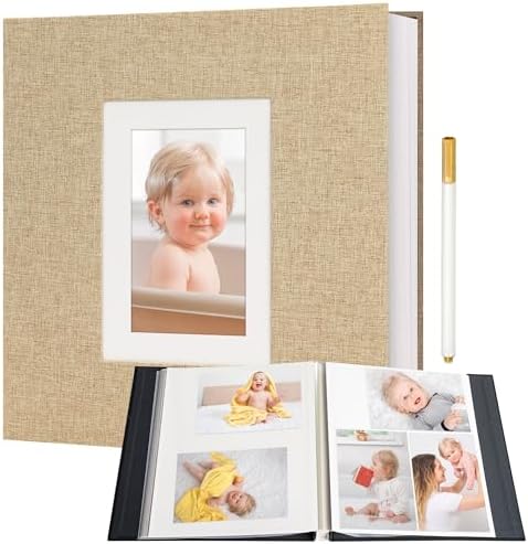 Vienrose Self Adhesive Photo Album 40 Pages for Wedding, Baby Growth, Khaki by Vienrose