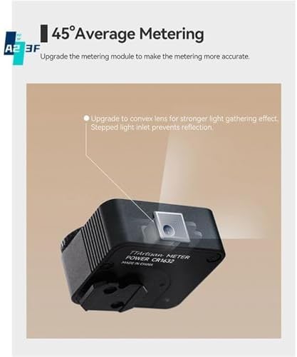 UV Meter, A23F-Light Meter II Cold Shoe for DSLR Film Camera Light Meter 12 Shutter Speed Photography Accessories(Silver) - Image 4