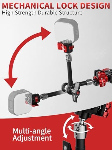 IFOOTAGE Magic Arm Clamp MA5-6, 11 Inches Adjustable Friction Power Articulating Magic Arm with 1/4" and 3/8" Thread Screw for DSLR Camera Rig/LCD Monitor/LED Lights - Image 4