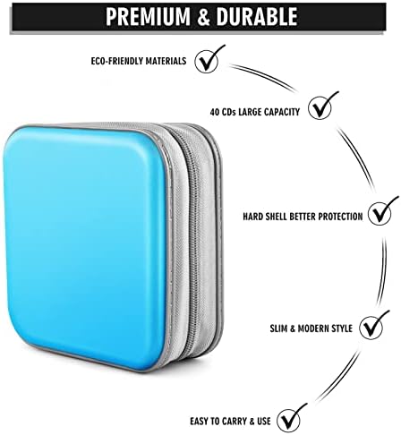 40‑Capacity Hard Plastic CD/DVD Binder for Car, Home & Travel - Image 3