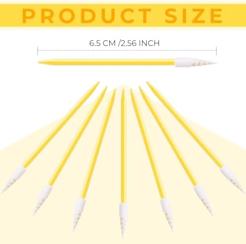 Chinco 200 Pcs Cleaning Swabs 2.56'' Sponge Tip Swabs Sticks Yellow - Image 5