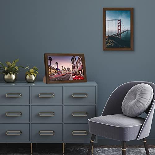 Americanflat 8x12 Picture Frame with Shatter-Resistant Glass - Signature Collection - Gallery-Style Frames Made of Engineered Wood - Photo Frame for Tabletop and Wall Display - Walnut - Image 4