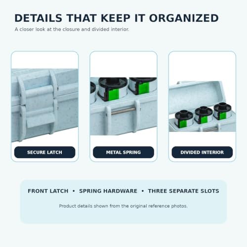 35mm Film Storage Case, 3-Roll 135 Film Canister Holder with Snap Latch, PET Film Organizer - Image 4