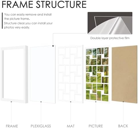 DUENPY 22x32 Collage Frame For 24 4x6 Photos White - Image 3