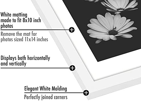 Americanflat 11x14 Picture Frame 5-Pack - Matted to 8x10 - White - Image 3