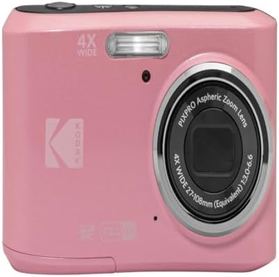 KODAK PIXPRO FZ45 16MP Compact Digital Camera, 4X Optical Zoom, AA, Pink - Image 2