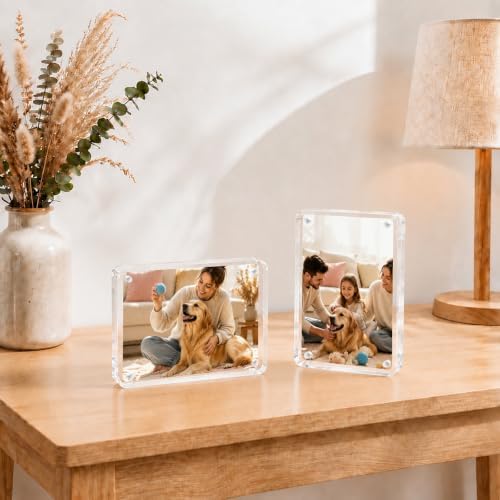 Egofine 3.5x5 Acrylic Frame, 20mm Thicker Frameless Clear Picture Frame - Image 5