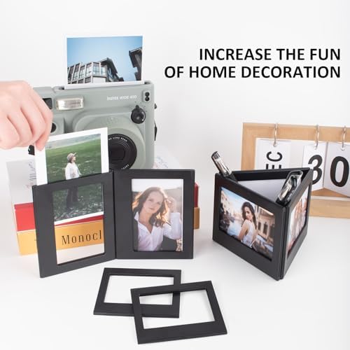 8 Packs Magnetic Photo Frame for WIDE EVO/400/300/210 Instant Camera Film, 4.25x3.38 In Photo Refrigerator Magnet Frame - Display Small Picture Frame for Instax WIDE Camera Film - Black - Image 4