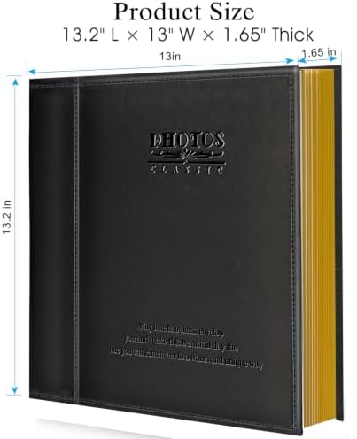 Zoview Black Large Self-Adhesive Photo Album, PU Leather Cover - Image 5