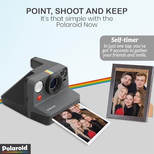 Polaroid Now Generation 3 Analog Instant Camera - Black (6584) Bundle with 3 Packs of Color i-Type Film (24 Photos Total), Wrist Strap, and Integrated Dual-Lens Autofocus System - Image 6