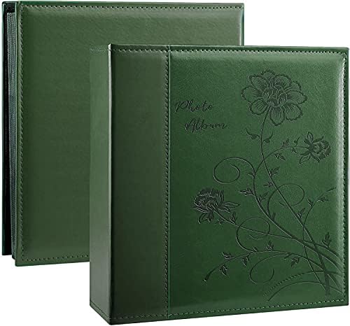 Artmag Photo Album 4x6 400 Photos, Extra Large Capacity Leather Cover Wedding Family Photo Albums Holds 400 Vertical 4x6 Photos(Dark Green) by Artmag
