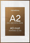 Homeforia A2 Bronze Picture Frame, High-End Metal, A3 Mat, Glass by Homeforia