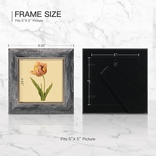 XUANLUO 5x5 Picture Frames Set of 4,Rustic Retro Photo Frame(Mix Color) - Image 2