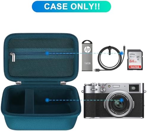 BOVKE Hard Carrying Case for FUJIFILM X-E5 Mirrorless Digital Camera, Extra Mesh Pocket for Batteries, SD Card, Charging Cables and More Additional Accessories, Blue - Image 2