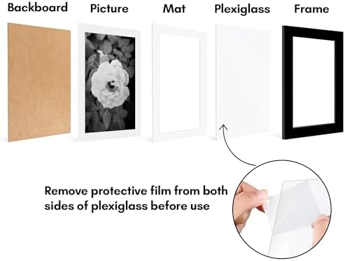 Americanflat 5x7 Picture Frame 5-Pack - Matted to 4x6 - Black - Image 4