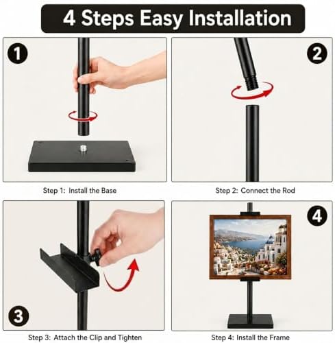32" Adjustable Tabletop Easel Stand,Picture Frame Holder Stand for Display,Decorative Stands for Photos,Plates,Painting,Artwork,Poster,Books - Image 5