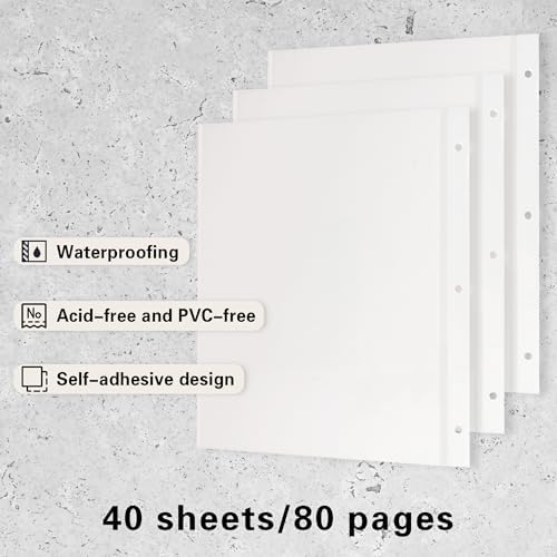 Vienrose Self Adhesive Photo Album Refill Pages 3 Ring Binder 80 Pages - Image 2