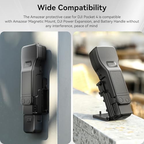 AMAZEAR Gimbal Screen Protective Cover for DJI OSMO Pocket 4/3/Xtra Muse, Pocket4 Accessories Portable Lens Cap Hard Case with Soft Lining for Carry/Protection/Storage, Quick Open/Close, Black - Image 6