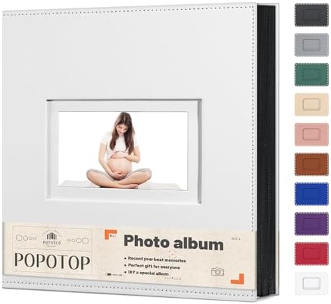 Popotop 4x6 Photo Album Holds 500 Pictures, Vegan Leather Hardcover by Popotop