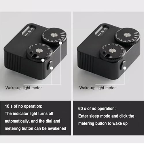 Light Meter for Cameras,Real-time Metering Tool,2 Dial to Adjust Aperture and Shutter Speed 23 Gears,w/Cold Shoe Mount,for Rangefinder (Black) - Image 4