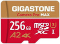 【5-Years Data Recovery】 GIGASTONE 256GB Micro SD Card, 4K Camera Pro MAX, Compatible with Gopro, Dash Cam, DJI, Drone, Security Camera, Speed Up to 170MB/s, UHS-I A2 4K U3 C10, with Adapter by Gigastone