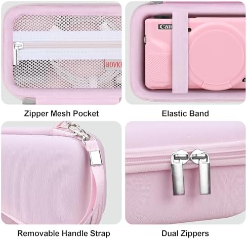 BOVKE Hard Case+Silicone Cover for Canon Powershot G7 X Mark III,Jelly Pink - Image 5