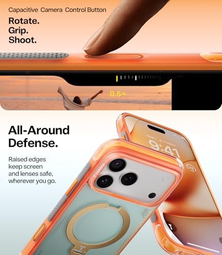TORRAS Ostand Q3 Air for iPhone 17 Pro Max Case with 360 Magnetic Stand, Fit for MagSafe, Mil-Grade Drop Tested, Camera Control Button, Shockproof Phone Case for iPhone 17 Pro Max 6.9", Blush Sage - Image 6