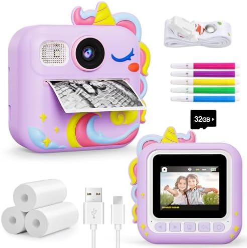 KOKODI Kids Camera Instant Print, Toddler Cameras Christmas Birthday Gifts for Girls Age 3-12, Digital Video Instant Printable Camera for Kids,Toys for Ages 5-7 Girls (Purple) by WhereKidsLearnThroughPlay