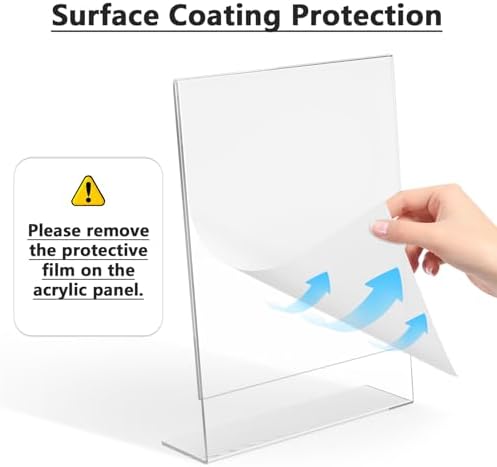MaxGear Acrylic Sign Holder, 8.5 x 11 Slant Back Display Stand, 10 Pack - Image 2