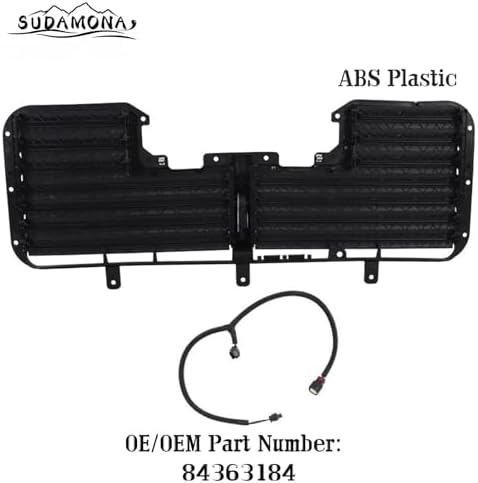 Front Radiator Active Grille Shutter Control Assembly w/Motor Fit For 2017 2018 2019 Chevrolet Silverado 1500/GMC Sierra 1500,Factory Style,Black - Image 2