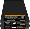 Lineco Drop Front Archival Storage Box, 8.75x10.75x1.5 in, Black, 2 Pack by Lineco