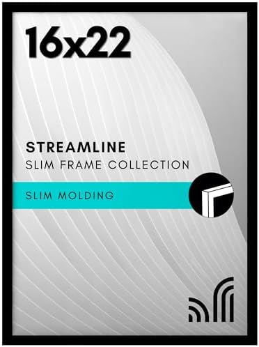 Americanflat 16x22 Poster Frame - Slim Molding - Black by Americanflat