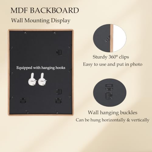 Recuerdos 16x20 Picture Frame, with 11x14 Mat, Natural Oak, HD Plexiglass - Image 7